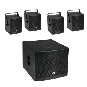 OMNITRONIC Set MOLLY-12A Subwoofer aktiv + 4x MOLLY-6 Top 8 Ohm, schwarz Versand Am Gleichen Tag