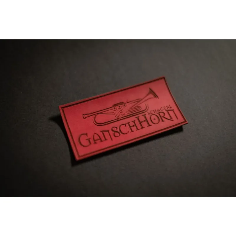 Schagerl Gansch Horn Aufnäher Kunstleder, rot Saisonangebot