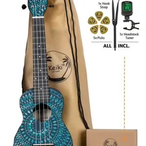 Ortega KEIKI Sopranukulele Agathis - Blue Kaleidoscope Heißes Angebot