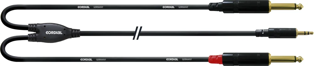 Abverkauf Cordial CFY 1,5 WPP Miniklinke Stereo - 2x Klinkenstecker mono 6,3mm