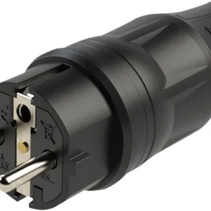 Finale Aktion PCE Gummi-Schuko-Stecker, schwarz