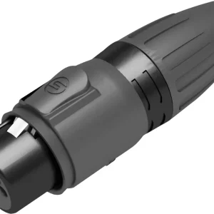 Kracherpreis SEETRONIC XLR 3P-Stecker – weiblich – IP65 Goldkontakte – schwarzes Gehäuse