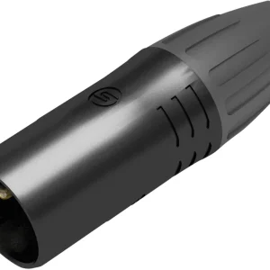 SEETRONIC XLR 3P Stecker - männlich - IP65 Goldkontakte - schwarzes Gehäuse Schneller Versand