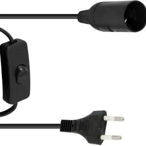 Zertifiziert EUROLITE E-27 Fassung Netzkabel Stecker Schalter