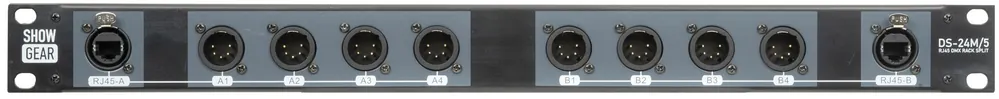 Direkt Vom Hersteller SHOWGEAR DS-24M/5 DMX Rack Split 8x 5-poliger XLR-Stecker auf 2x RJ45-Buchse (4 Universen pro