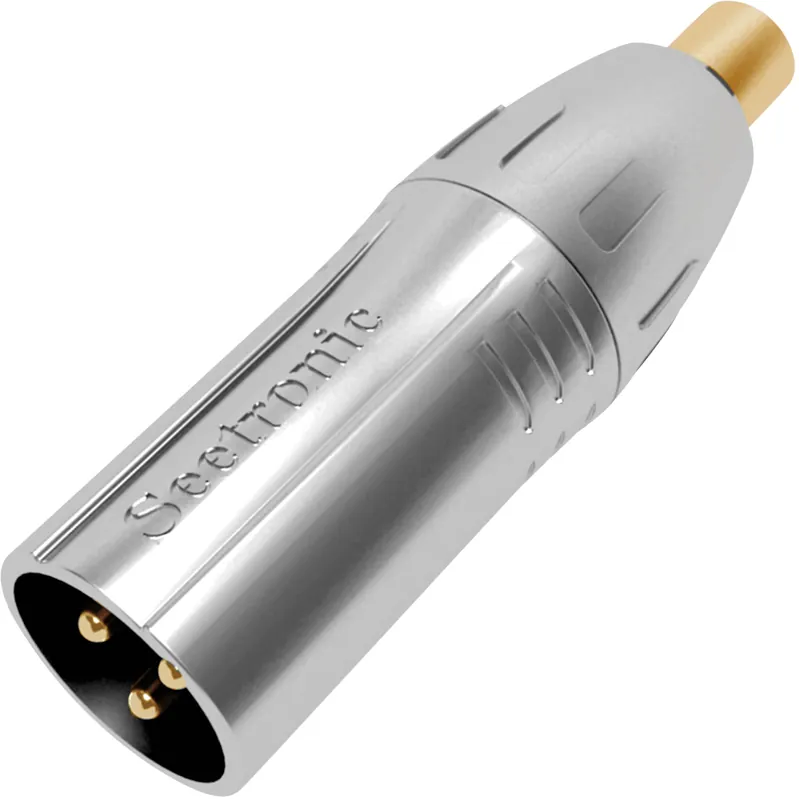 Direktkauf SEETRONIC XLR 3P Stecker auf Cinch-Buchse Goldkontakte – silbernes Gehäuse