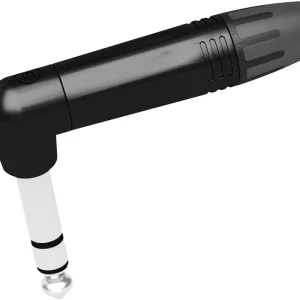 SEETRONIC Klinkenstecker 6,3 mm Stereo – 90° schwarzes Gehäuse – schwarze Endkappe Kostenloser Versand