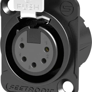 Schneller Versand SEETRONIC XLR 5P Chassis – weiblich, Goldkontakte – schwarzes Gehäuse