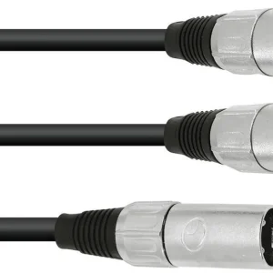Ausverkauf OMNITRONIC Adapterkabel XLR(M)/2xXLR(F) 0,5m sw