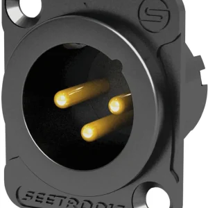 Neuheit SEETRONIC XLR 3P Chassis – männlich, Goldkontakte – schwarzes Gehäuse