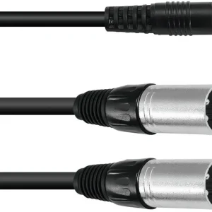 Ausverkauf OMNITRONIC Adapterkabel 3,5 Klinke/2xXLR(M) 1,5m sw