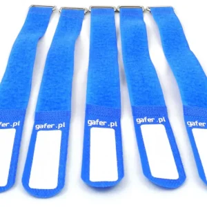 GAFER.PL Kabelbinder Klettverschluss 25x260mm 5er Pack blau Markenprodukt