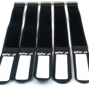 Letzte Chance GAFER.PL Kabelbinder Klettverschluss 25x260mm 5er Pack sw