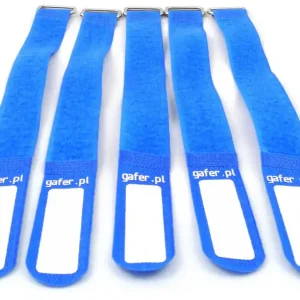 Finale Aktion GAFER.PL Kabelbinder Klettverschluss 25x400mm 5er Pack blau