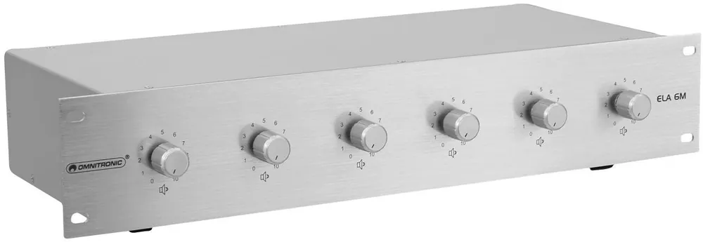 OMNITRONIC ELA 6M-Zonen LS-Regler 5W sil Neue Ware