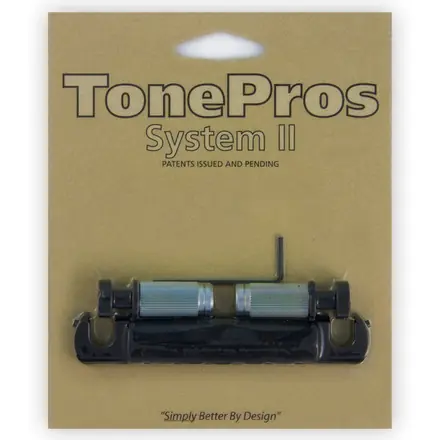 TonePros T1ZA B - Metric Aluminum Tailpiece (Locking Stop Bar) - Black Echt