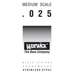 Sofort Bestellen Warwick Black Label Bass Strings, Stainless Steel - Bass Single String, .025", Medium Scale