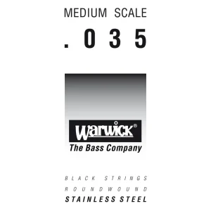 Nur Heute Warwick Black Label Bass Strings, Stainless Steel - Bass Single String, .035", Medium Scale