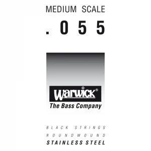 Kostenloser Versand Warwick Black Label Bass Strings, Stainless Steel - Bass Single String, .055", Medium Scale