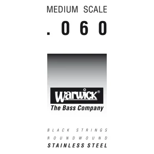 Warwick Black Label Bass Strings, Stainless Steel - Bass Single String, .060", Medium Scale Sonderangebot