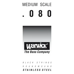 Warwick Black Label Bass Strings, Stainless Steel - Bass Single String, .080", Medium Scale Knallerangebot