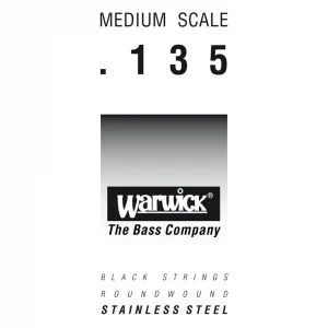 Preiswert Warwick Black Label Bass Strings, Stainless Steel - Bass Single String, .135", Medium Scale