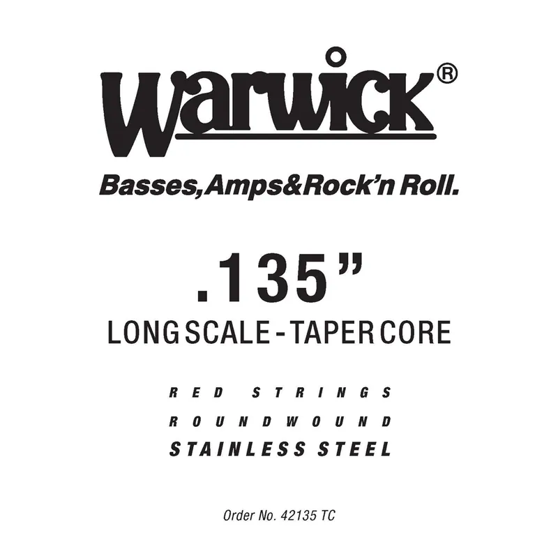 Expressversand Warwick Red Strings Bass Strings, Stainless Steel - Bass Single String, .135", Long Scale, Taperwound
