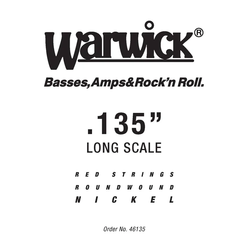 Finale Aktion Warwick Red Strings Bass Strings, Nickel-Plated Steel - Bass Single String, .135", Long Scale