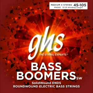 GHS Bass Boomers - Bass String Set, 4-String, SolidWound, Medium, .045-.105 Finale Aktion