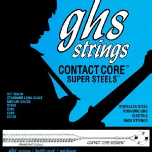GHS Contact Core Super Steels - M5200 - Bass String Set, 4-String, Medium, .045-.105 Online Kaufen