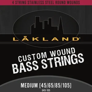 Versand Am Gleichen Tag Lakland Custom Wound Stainless Steel - Electric Bass String Set, 4-String, Medium, .045-.105