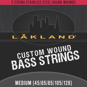 Kostenloser Versand Lakland Custom Wound Stainless Steel - Electric Bass String Set, 5-String, Medium, .045-.128