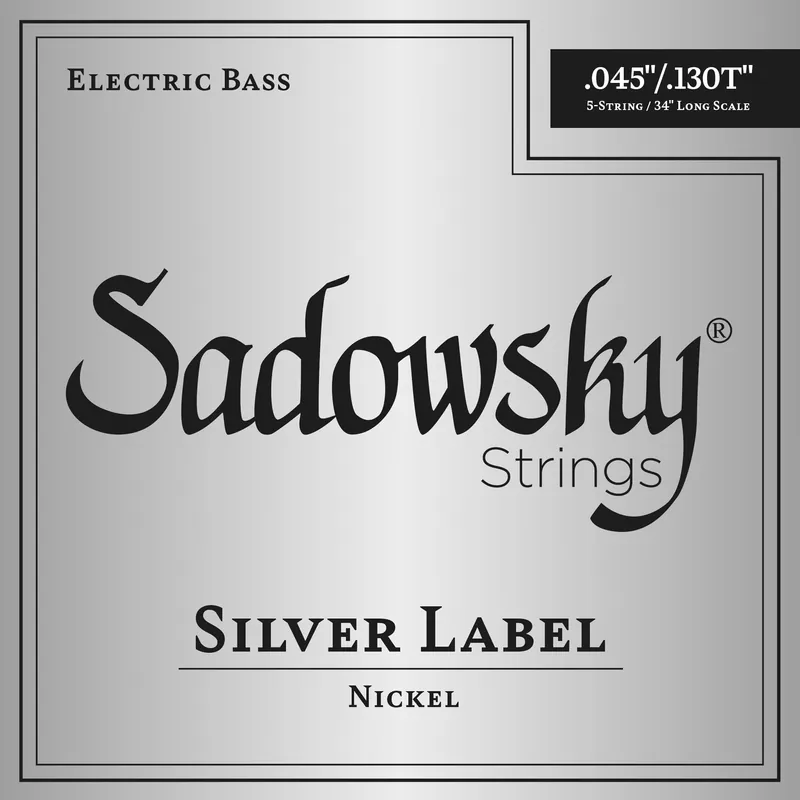 Heißes Angebot Sadowsky Silver Label Bass String Set, Nickel, Taperwound, Long Scale (34") - 5-String, .045-.130