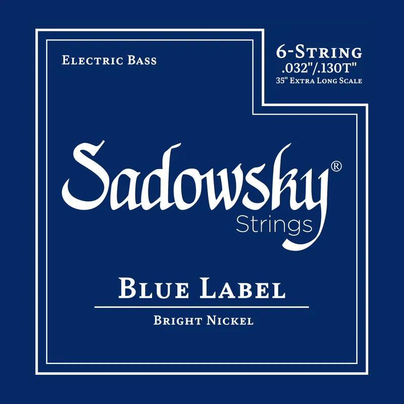 Kostenfreie Lieferung Sadowsky Blue Label Bass String Set, Nickel, Taperwound, Extra Long Scale (35") - 6-String, .032-.130