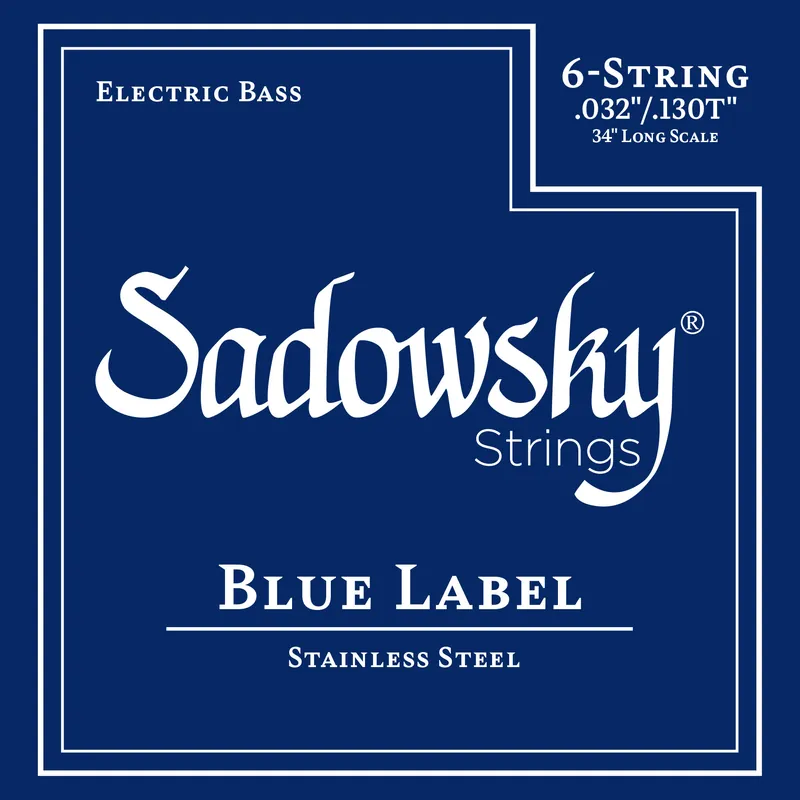 Finale Aktion Sadowsky Blue Label Bass String Set, Stainless Steel, Taperwound, Long Scale (34") - 6-String, .032-.130