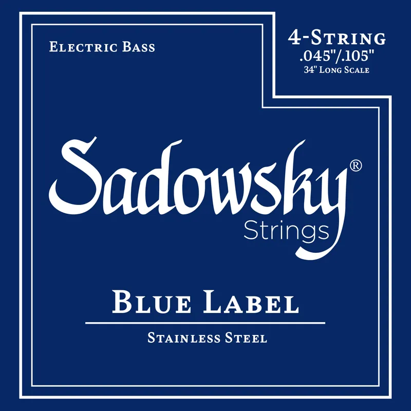 Billig Sadowsky Blue Label Bass String Set, Stainless Steel, Long Scale (34") - 4-String, .045-.105