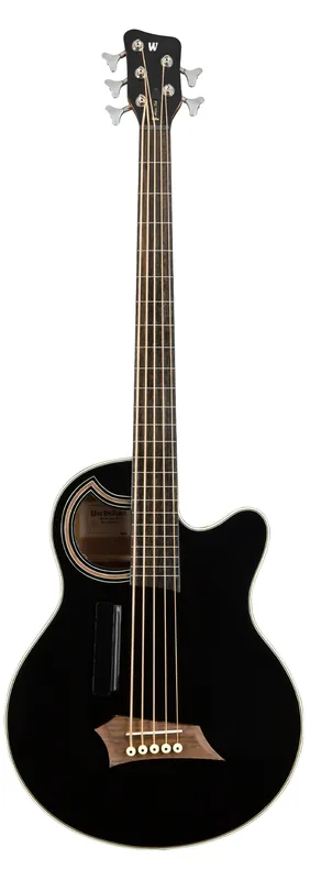 Preisreduziert Warwick RockBass Alien Standard, 5-String, Fretless with Lines - Solid Black High Polish