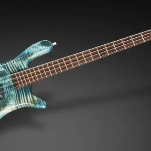 Finale Aktion Warwick Masterbuilt Streamer LX, 4-String - Bleached Turquoise Blue Transparent High Polish
