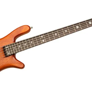 Heißes Angebot Warwick Masterbuilt Streamer Stage II, 5-String - Amber Transparent Satin, Gold Hardware