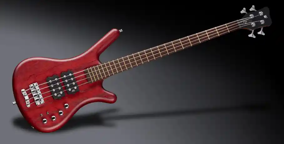 Aktuell Warwick Teambuilt Pro Series Corvette $$, 4-String, Passive Pickups and Active Electronics - Burgundy Red Transparent Satin