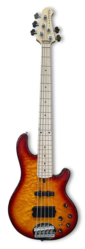 Lakland Skyline 55-02 Deluxe Bass, 5-String - Quilted Maple Top, Honey Burst Gloss Sale