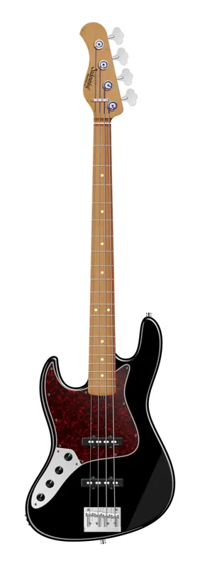 Zertifiziert Sadowsky MasterBuilt 20-Fret Ultra Vintage J/J Bass, Swamp Ash Body, Roasted Maple Fingerboard, 4-String, Lefthand - Solid Black High Polish