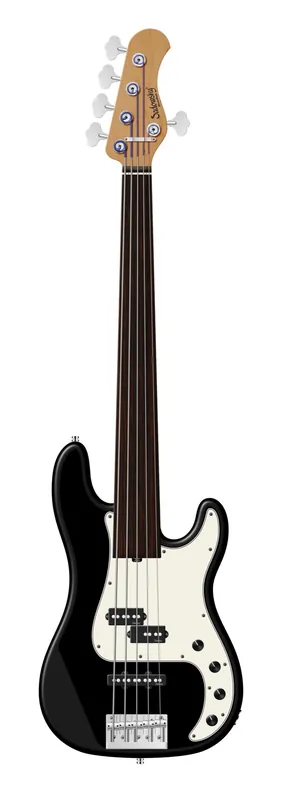 Wochenendangebot Sadowsky MasterBuilt 21-Fret Hybrid P/J Bass, Swamp Ash Body, Tigerstripe Ebony Fingerboard, 5-String, Fretless - Solid Black Satin