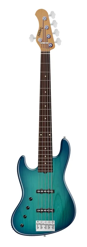 Versand Am Gleichen Tag Sadowsky MasterBuilt 21-Fret Standard J/J Bass, Red Alder Body, Morado Fingerboard, 5-String, Lefthand - Bora Blue Burst Transparent High Polish