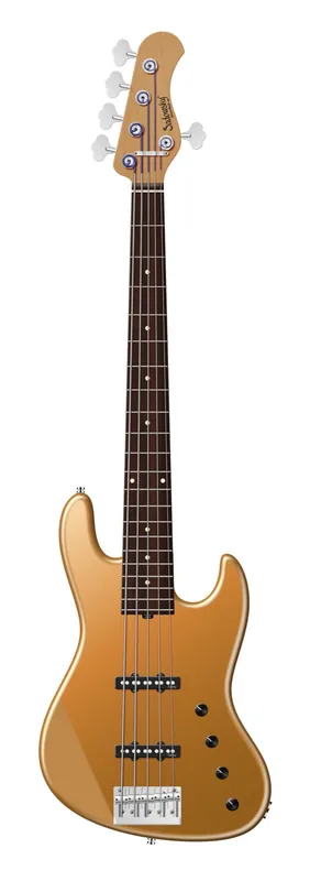 Versand Am Gleichen Tag Sadowsky MasterBuilt 21-Fret Standard J/J Bass, Red Alder Body, Morado Fingerboard, 5-String - Solid Firemist Gold Metallic Satin