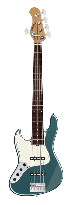 Zertifiziert Sadowsky MasterBuilt 22-Fret Will Lee Artist Line, Red Alder Body, Morado Fingerboard, 5-String, Lefthand - Solid Vintage Teal Green Metallic Satin