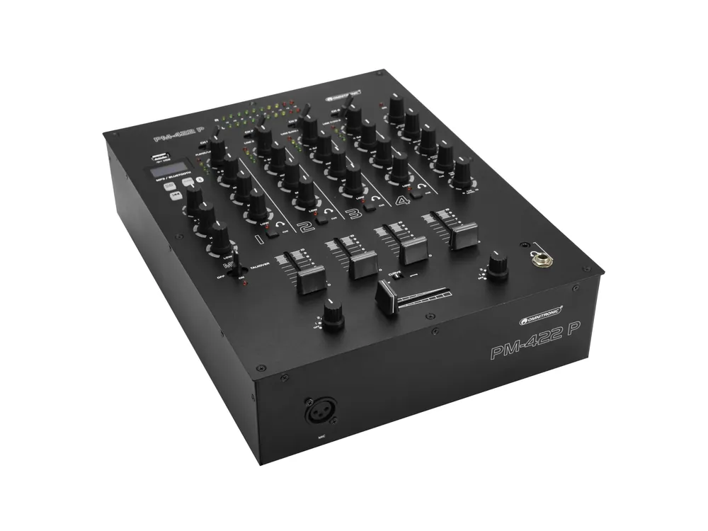 OMNITRONIC PM-422P 4-Kanal-DJ-Mixer mit Bluetooth und USB-Player Gratis Versand