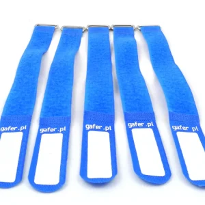 GAFER.PL Kabelbinder Klettverschluss 25x400mm 5er Pack blau Knallerangebot