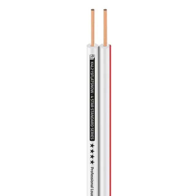 Adam Hall Cables 4 STAR L 215 FLAT SNOW - Lautsprecherkabel 2 x 1,5 mm² Flat, weiß Geprüft
