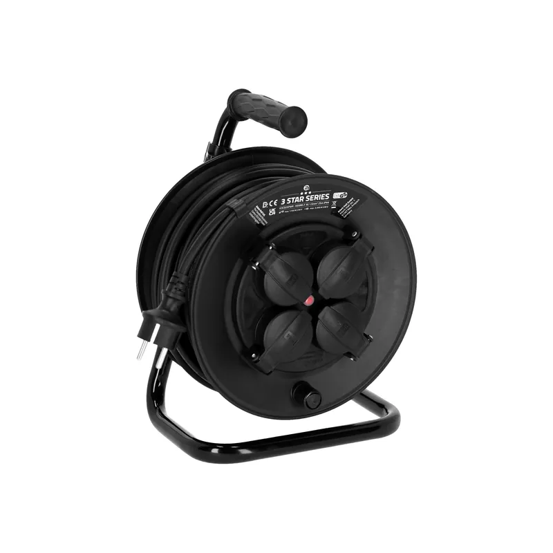 Adam Hall Cables 3 STAR CD 25 PWR - Strom Kabeltrommel 4-Fach Schuko IP44, 25m Nur Heute